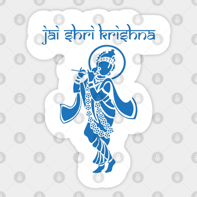 Jai Shri Krishna Sticker by BhakTees&Things